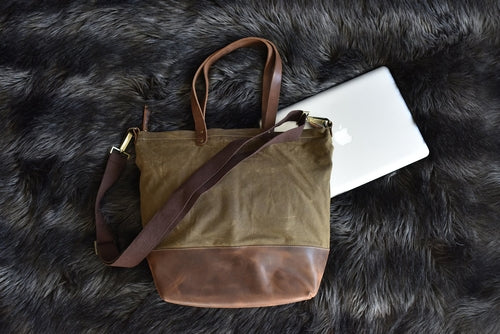 Borsa Tote Vintage Canvas - Unisex con Tracolla