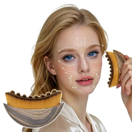 AuraBrush™ - Spazzola Massaggiante Anticaduta in Sandalo | Ricrescita, Relax e Drenaggio