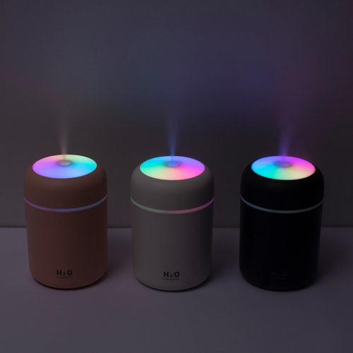 Mini Umidificatore Portatile 300ml - Diffusore Aromi USB con Luce Notturna LED